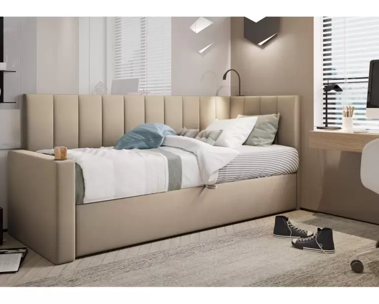 Stylowy pokój nastolatka zaczyna się od wygodnego łóżka