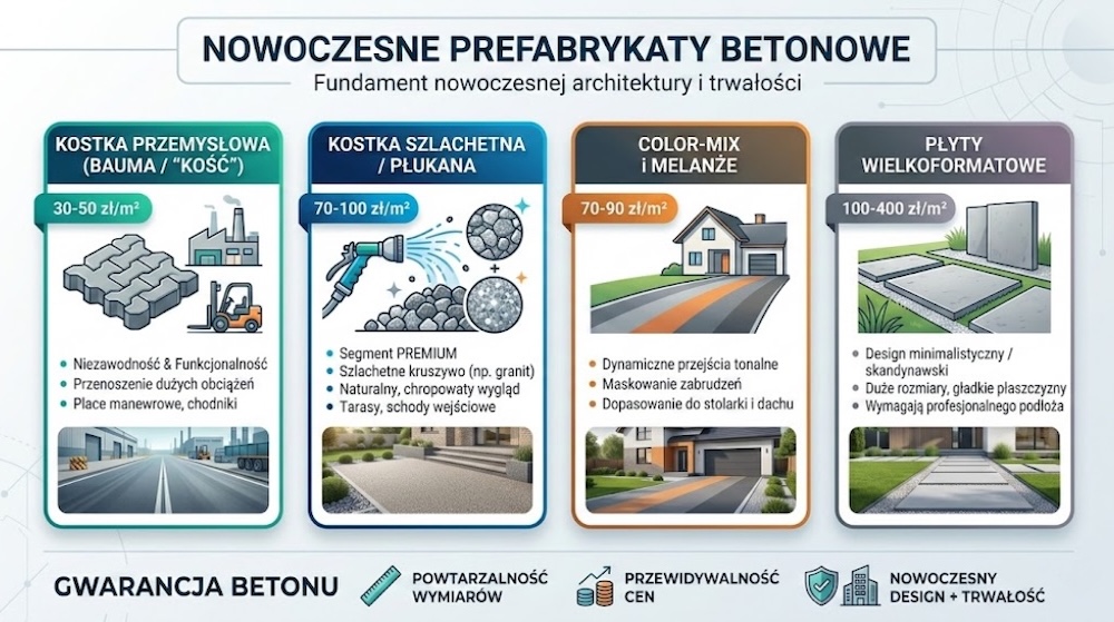ceny kostki brukowej - nowoczesny bruk betonowy 