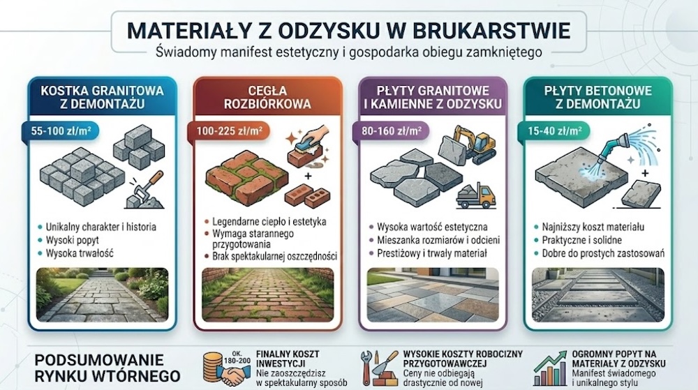 materiał z odzysku na kostkę brukową 