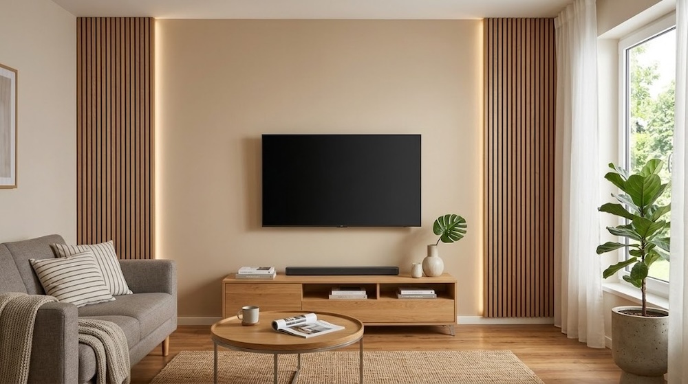 lamele na ścianie tv - subtelny akcent 