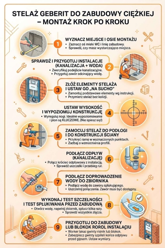 montaż geberit w ciężkiej zabudowie krok po kroku montaż geberit w zabudowie ciężkiej