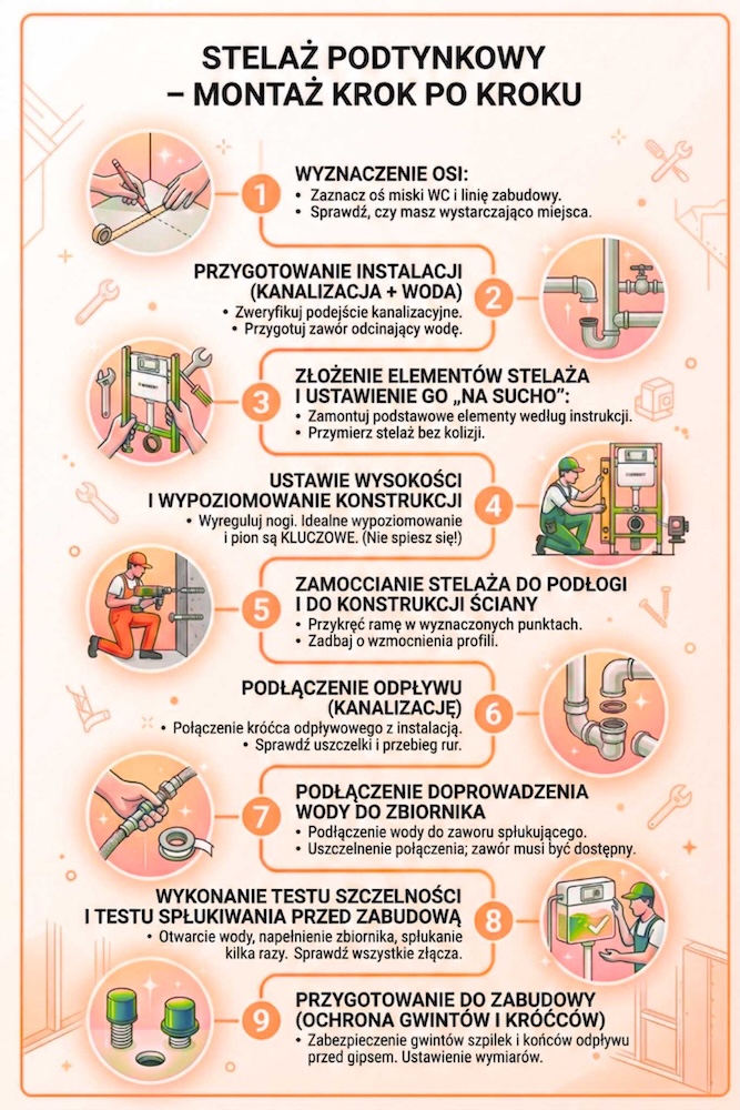 montowanie stelaża podtynkowego geberit montaż stelaża podtynkowego geberit