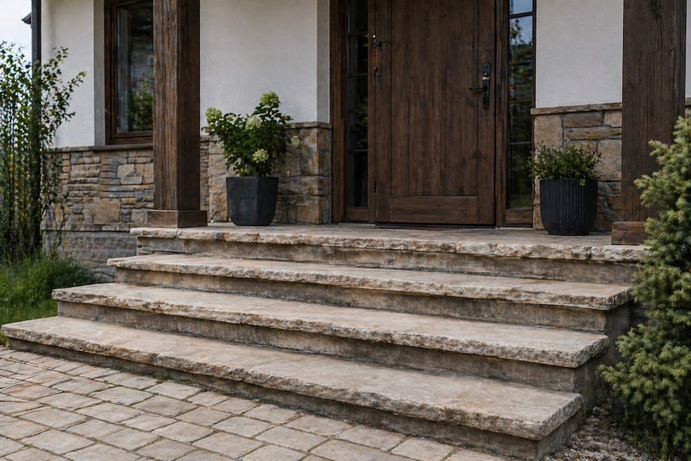 inspiracje na schody zewnętrzne - efekt starych stopni 