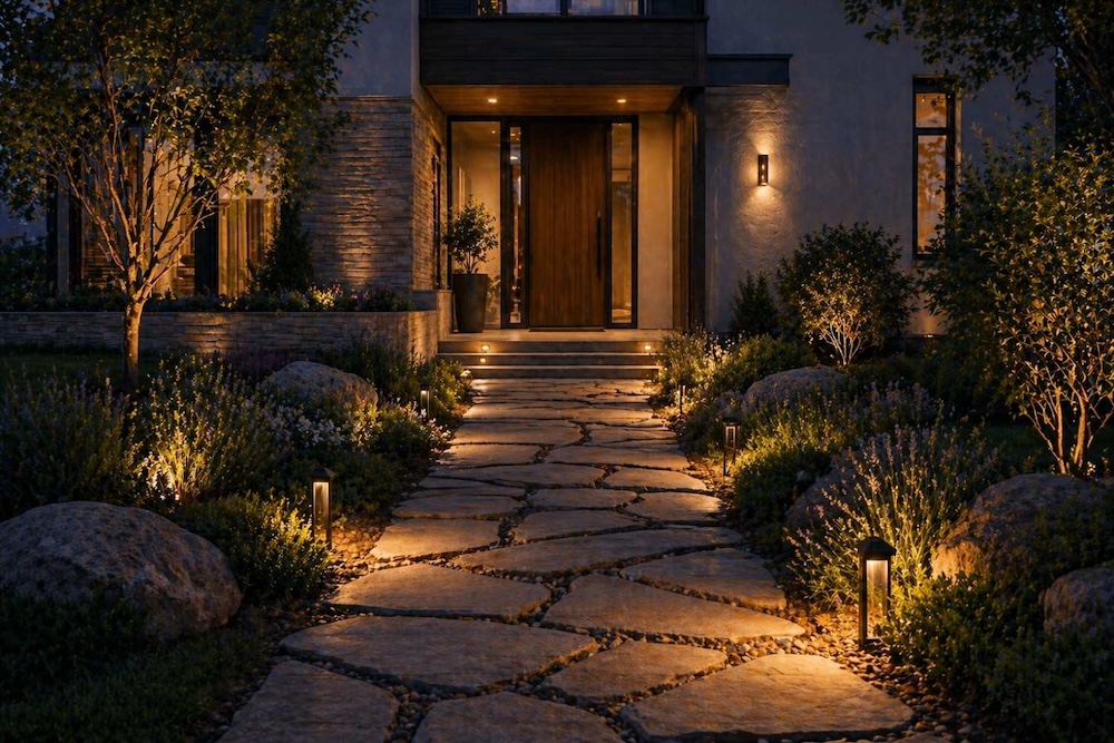 ścieżka z kamieni do domu 