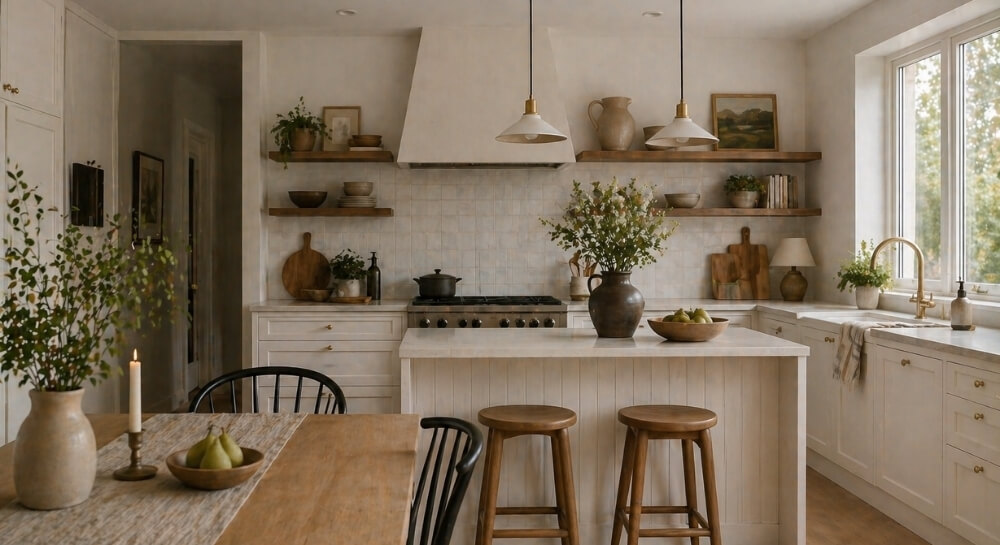 Kuchnia w odcieniu złamanej bieli jako kolor do kuchni