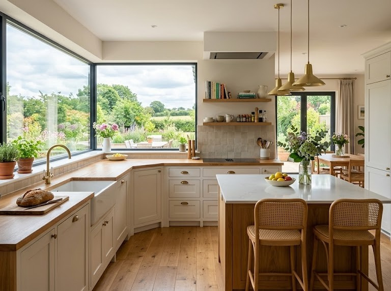 Kuchnia z oknem narożnym – zalety, wady, jak urządzić? Wskazówki aranżacyjne