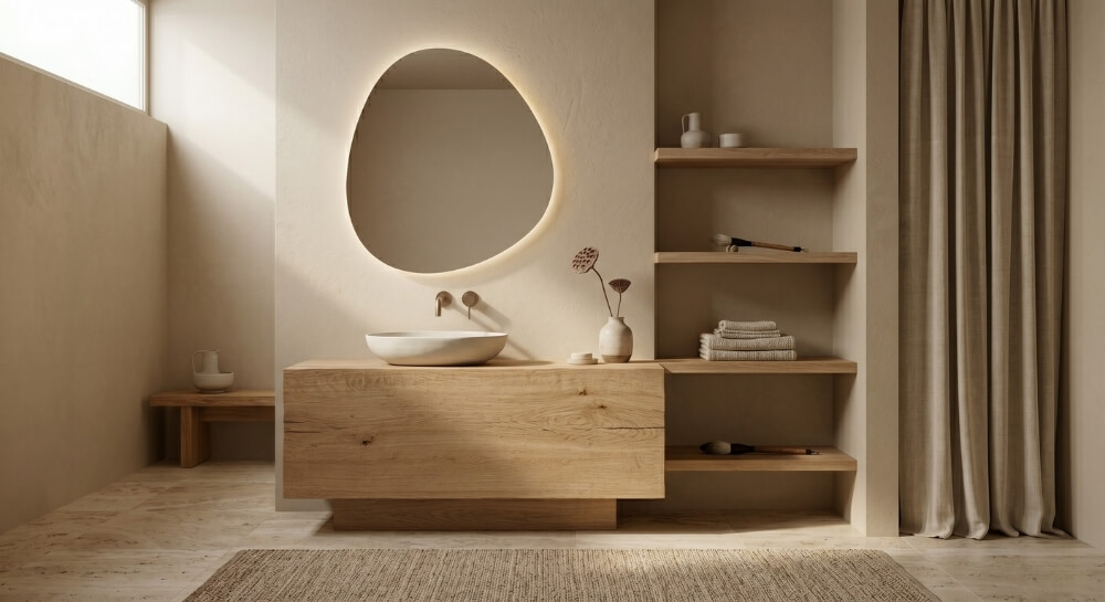 łazienka – inspiracje w stylu japandi