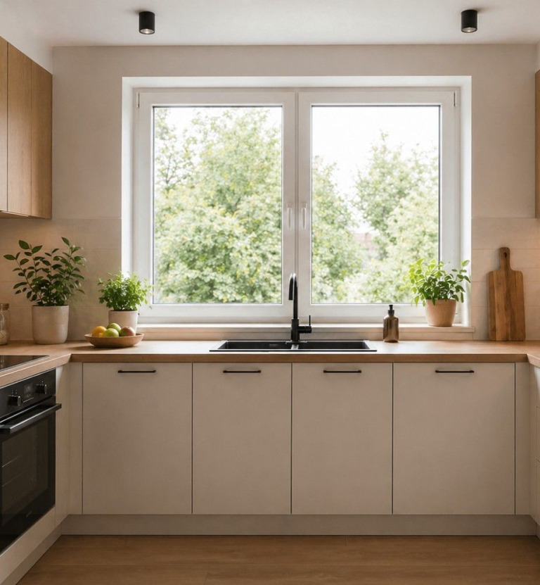 Mała kuchnia z oknem na środku – jak urządzić? Poradnik z inspiracjami 