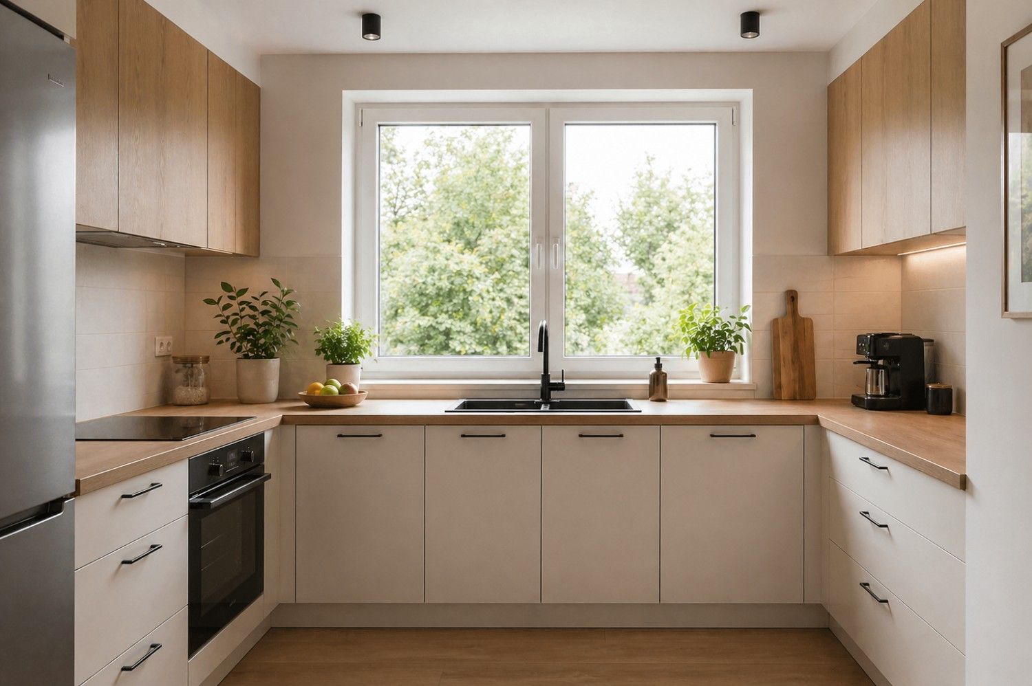 Mała kuchnia z oknem na środku – jak urządzić? Poradnik z inspiracjami 