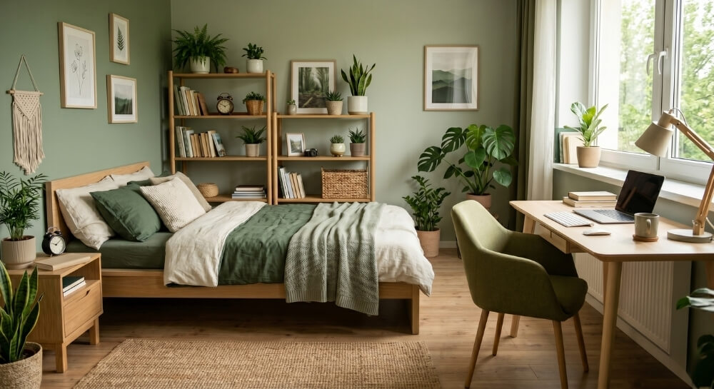 Pokoje nastolatków – inspiracje w odcieniach oliwki i szałwi 