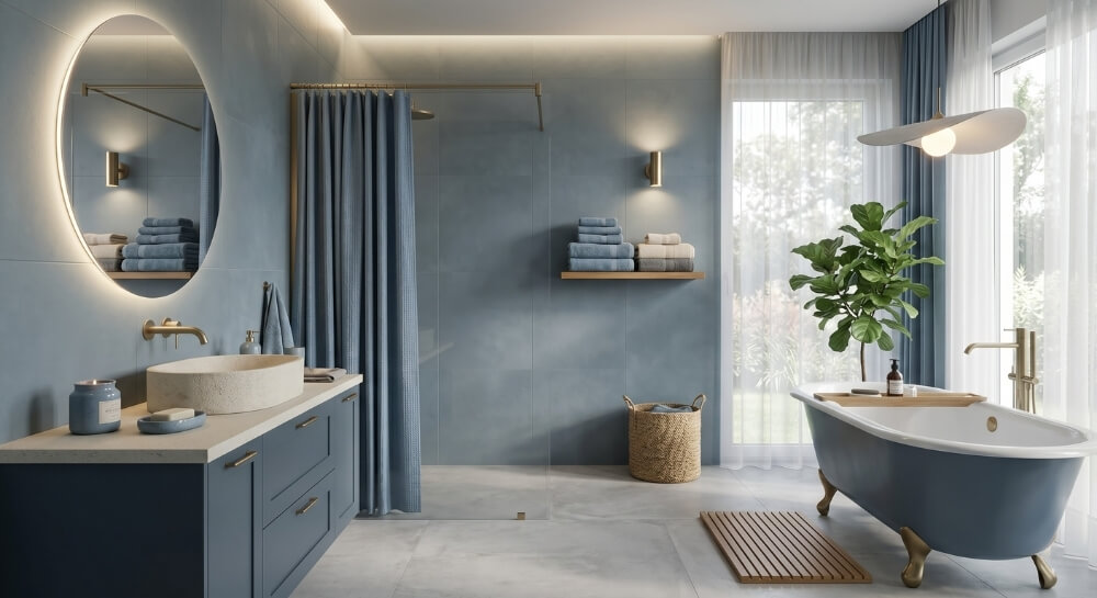 łazienka – inspiracje na błękitne wnętrze