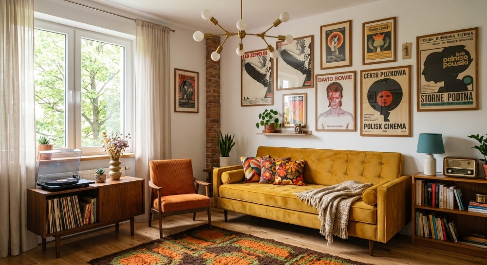 pokoje nastolatków – inspiracje z musztardową sofą