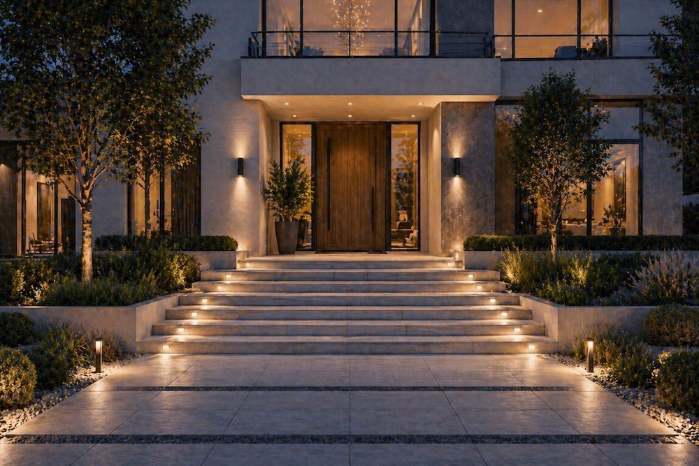 wejście do domu po schodach 