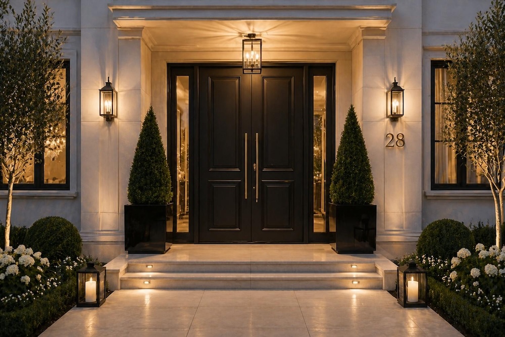 wejście do domu w stylu glamour 