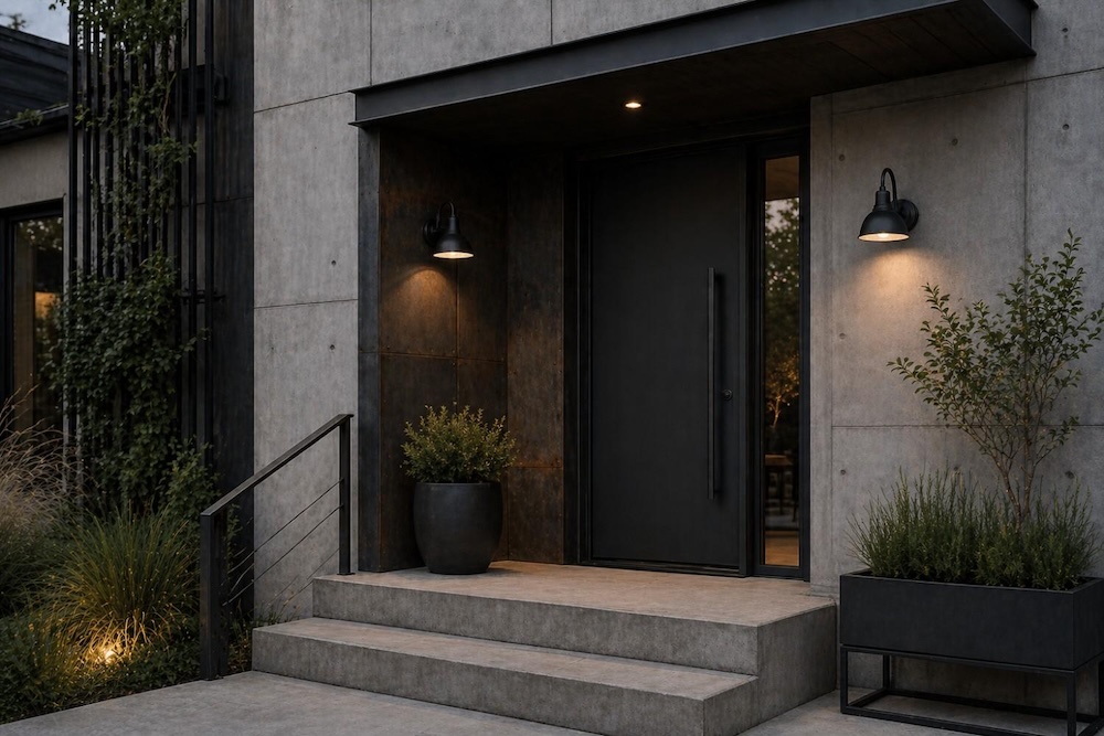 wejście do domu - inspiracje w stylu industrialnym  