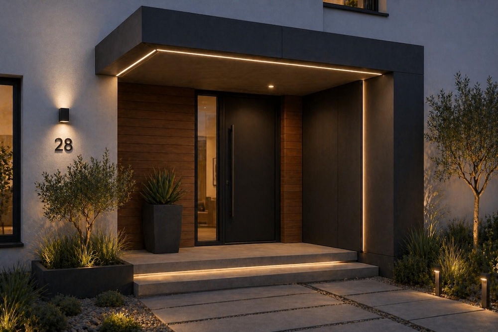 dach nad wejściem do domu 