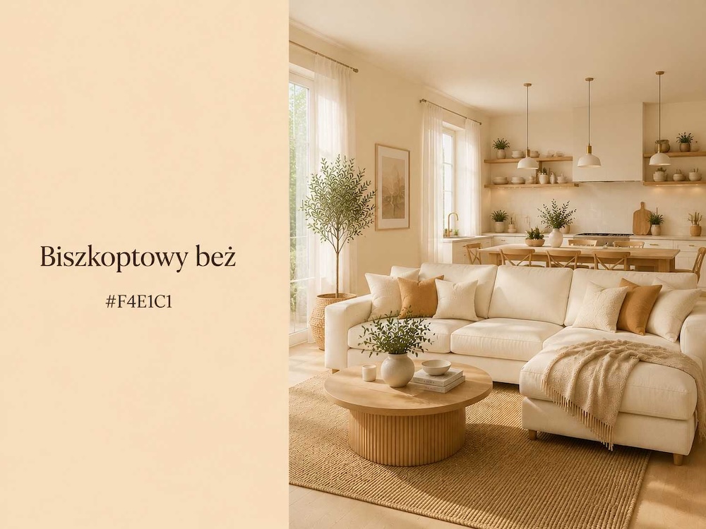 biszkoptowy odcień beżu beżowy w kolorze biszkoptu