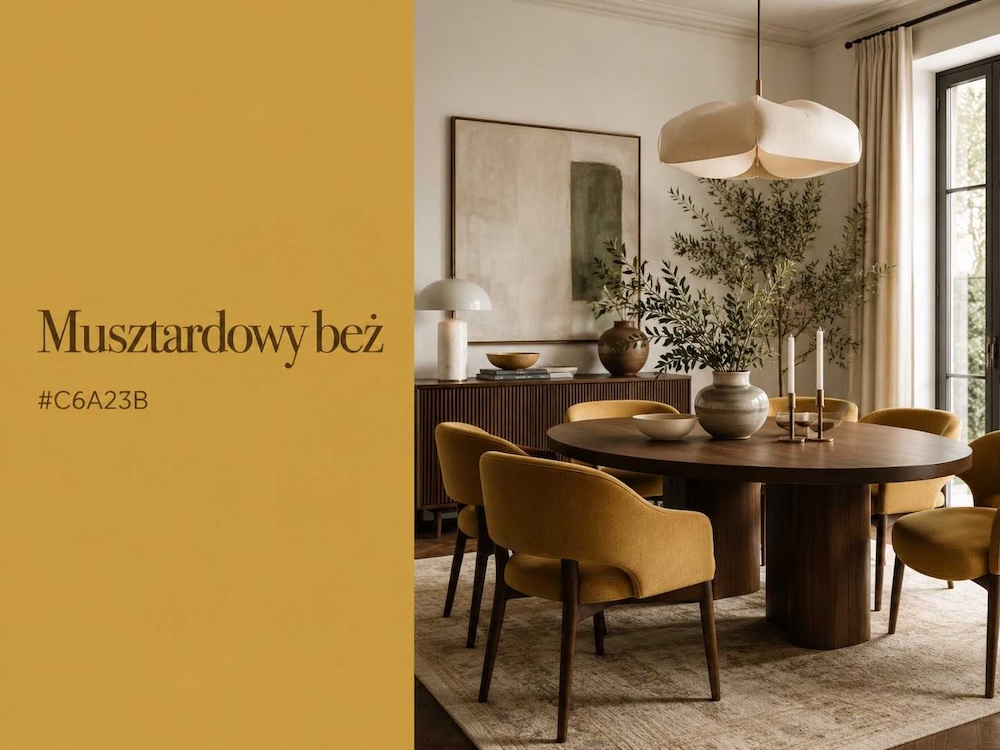 beż w odcieniu musztardy musztardowy odcień beżu