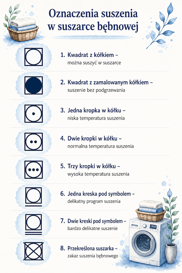 oznaczenia suszenia – symbole