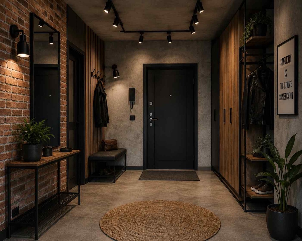 styl loft w przedpokoju loftowy przedpokój w mieszkaniu