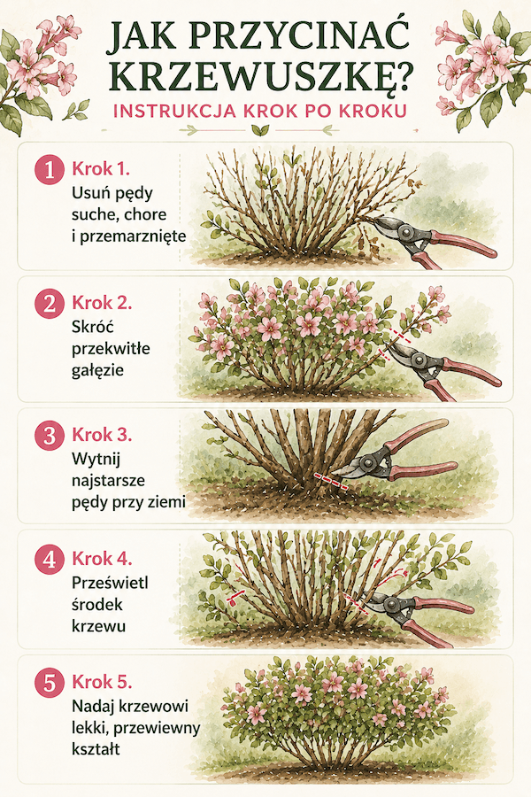 instrukcja przycinania krzewuszek