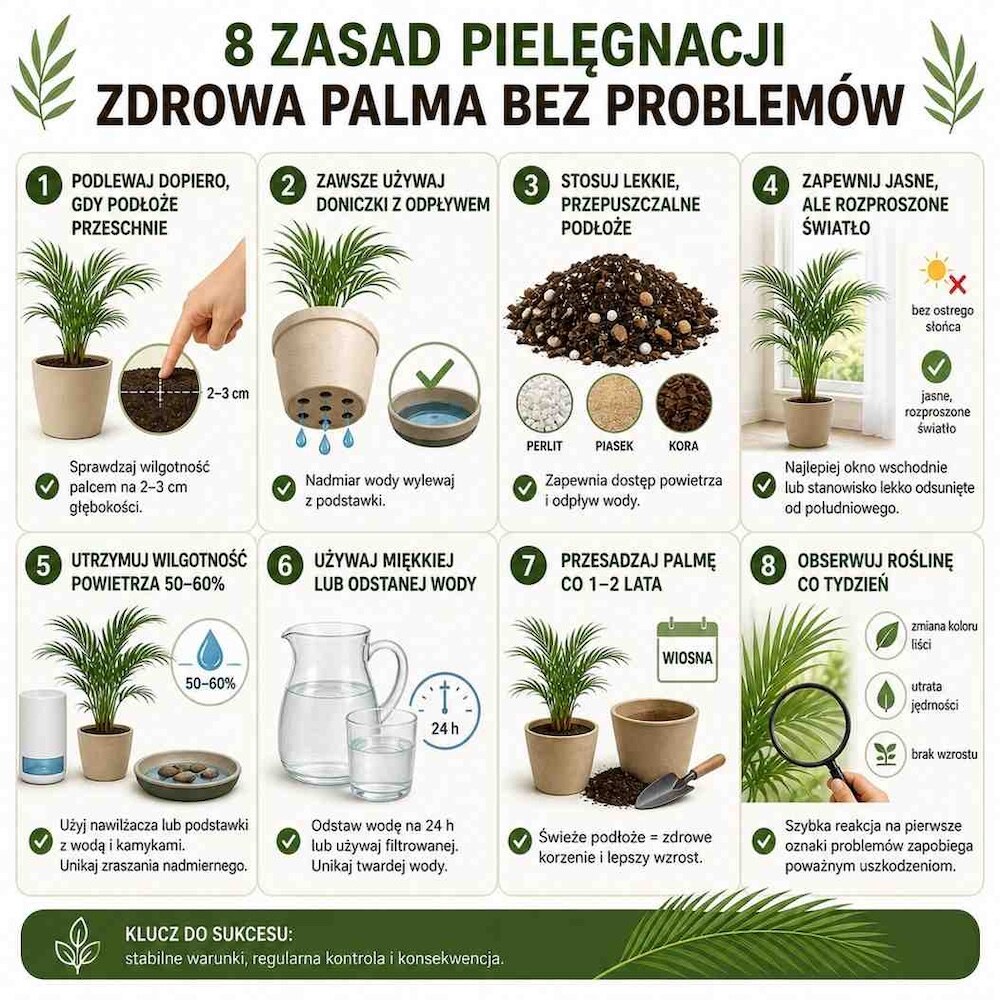 jak dbać o palmę w domu 